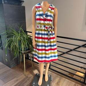 Anthropologie Maeve Cricket Club Gingham Midi Dress Size 2 Cotton Belted Plaid